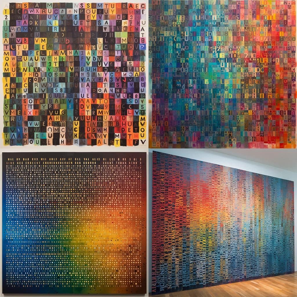 Mel Bochner style, Midjourney V5, render 1 of 4