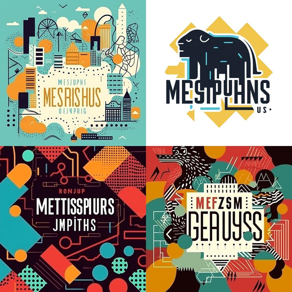 Memphis design style, Midjourney V5, render 1 of 4