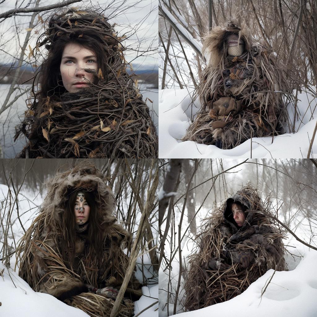 Meryl McMaster style, Midjourney V5, render 1 of 4