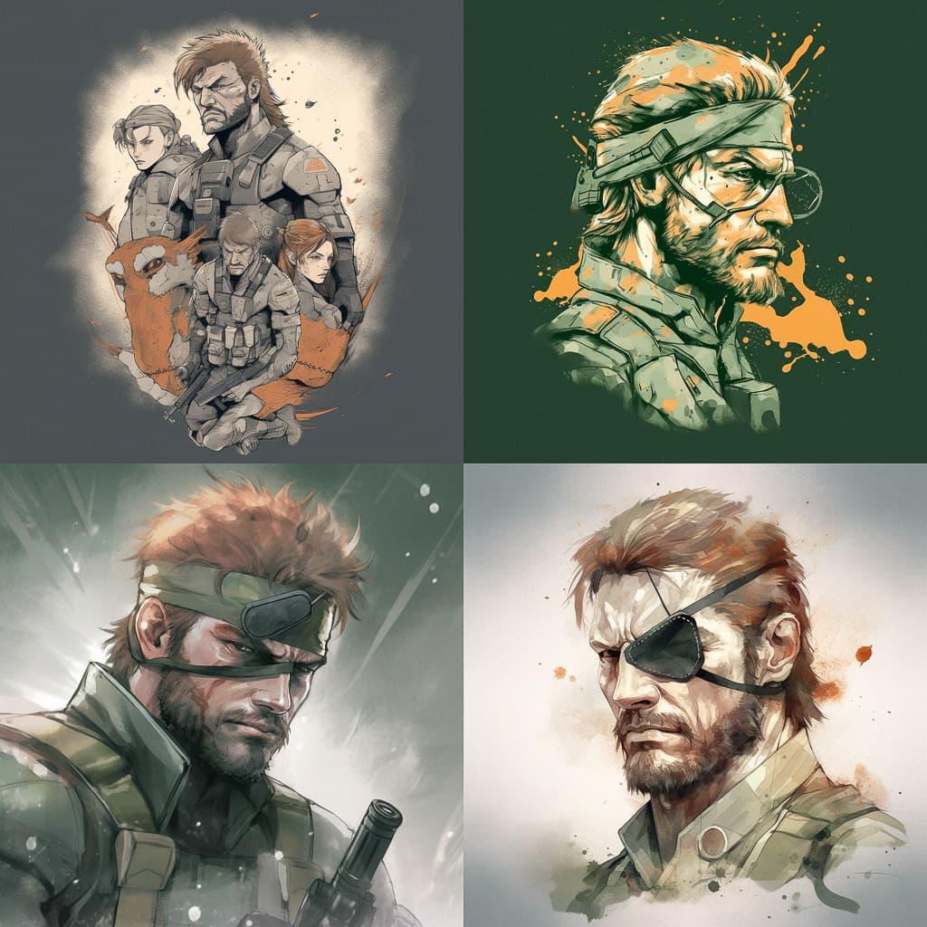 Metal Gear Solid style, Midjourney V5, render 1 of 4