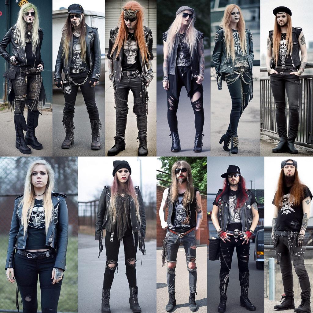 Metalhead fashion style, Midjourney V5, render 1 of 4
