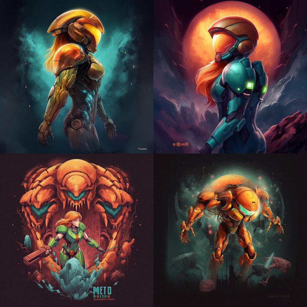 Metroid style, Midjourney V5, render 1 of 4