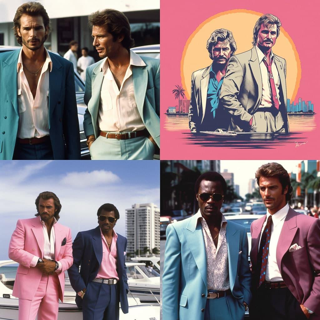 Miami Vice style, Midjourney V5, render 1 of 4