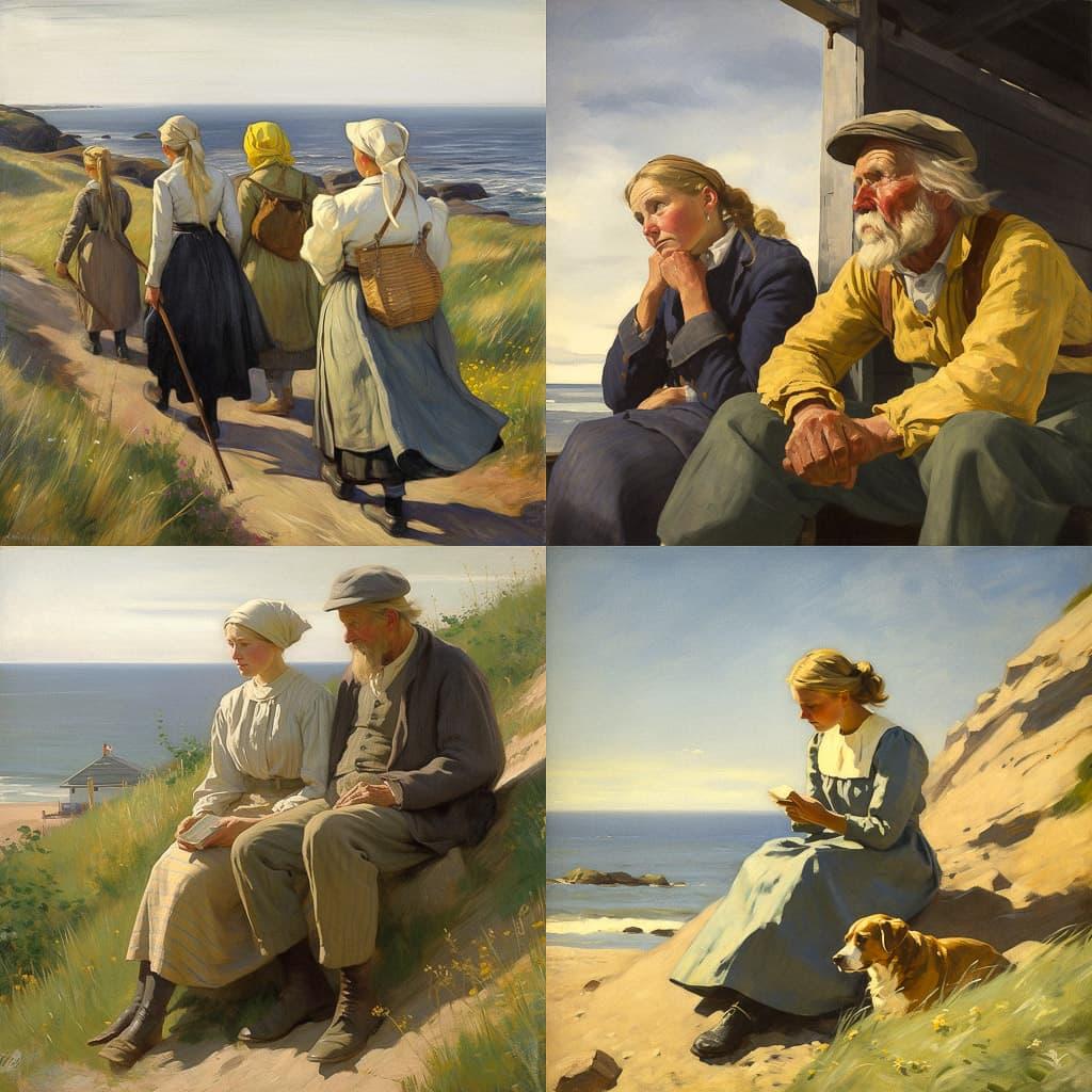 Michael Ancher style, Midjourney V5, render 1 of 4