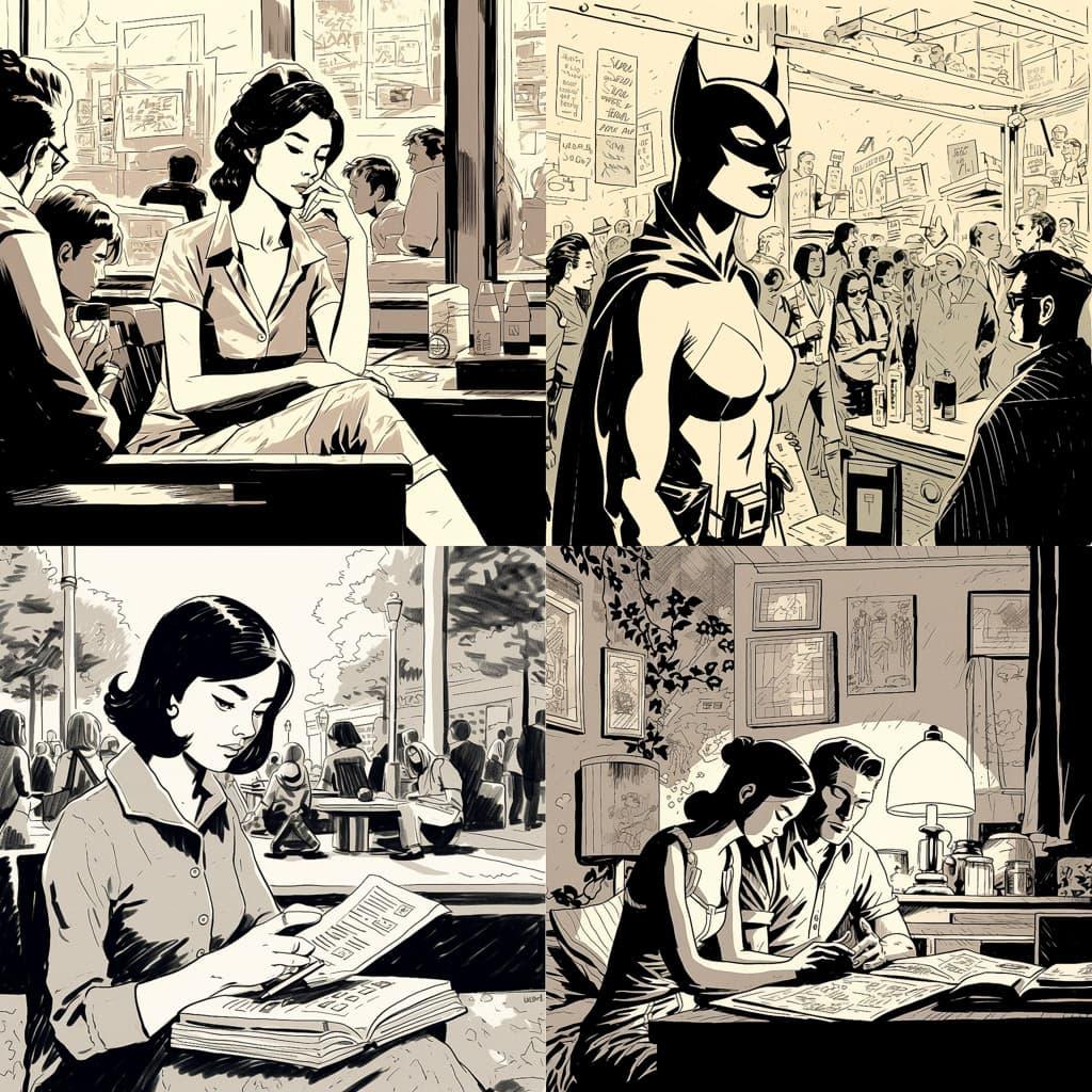 Michael Cho style, Midjourney V5, render 1 of 4