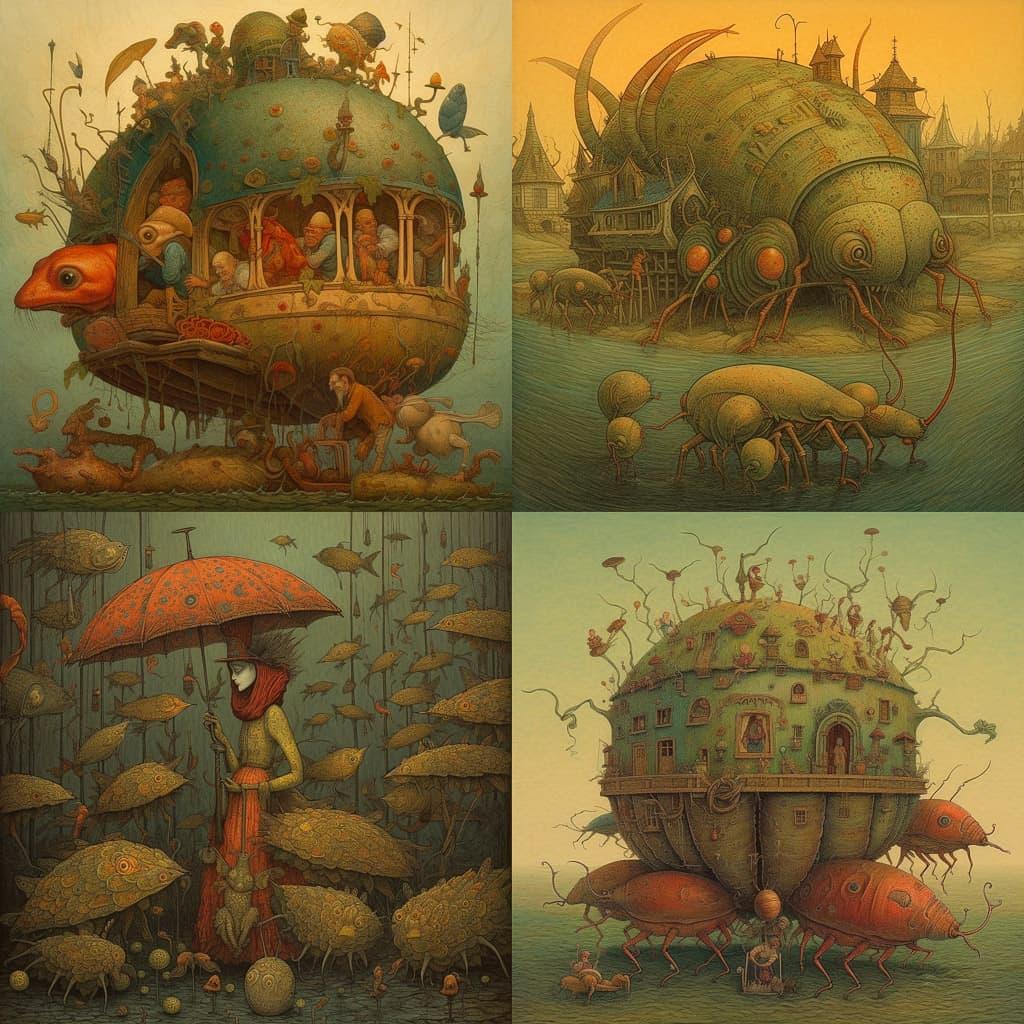 Michael Hutter style, Midjourney V5, render 1 of 4