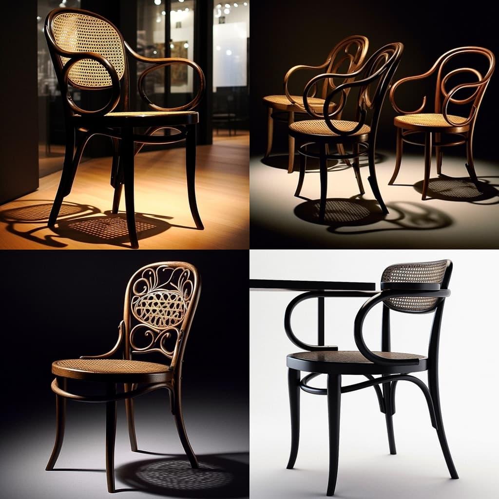 Michael Thonet style, Midjourney V5, render 1 of 4
