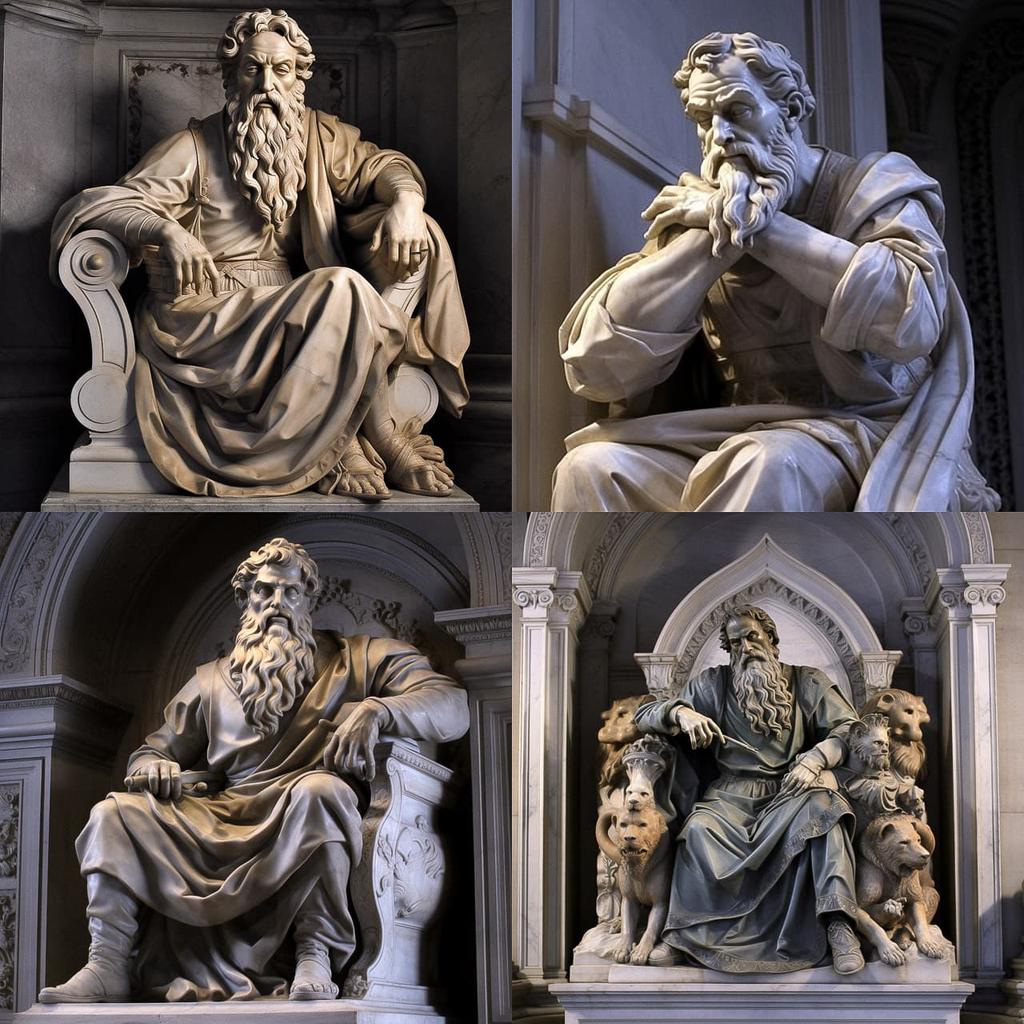 Michelangelo style, Midjourney V5, render 1 of 4