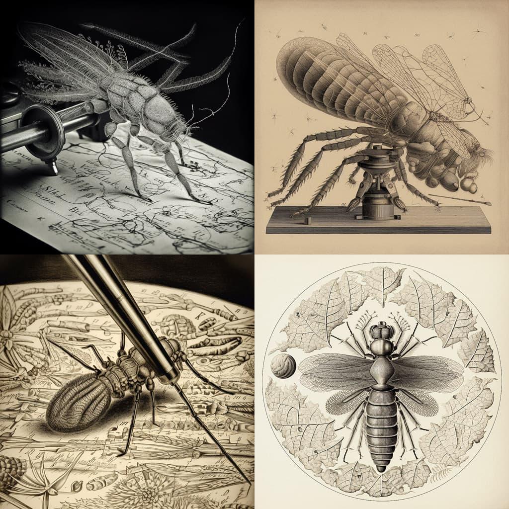 Micrographia style, Midjourney V5, render 1 of 4