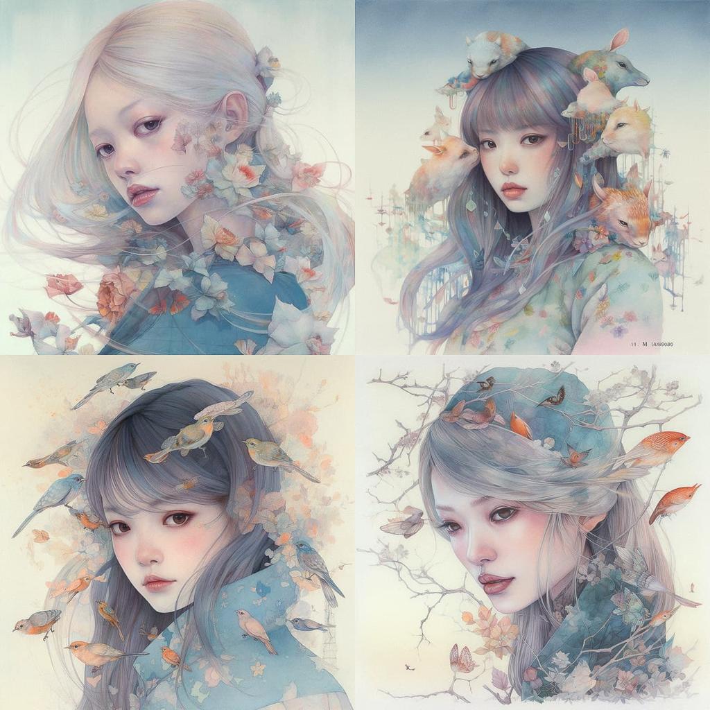 Miho Hirano style, Midjourney V5, render 1 of 4