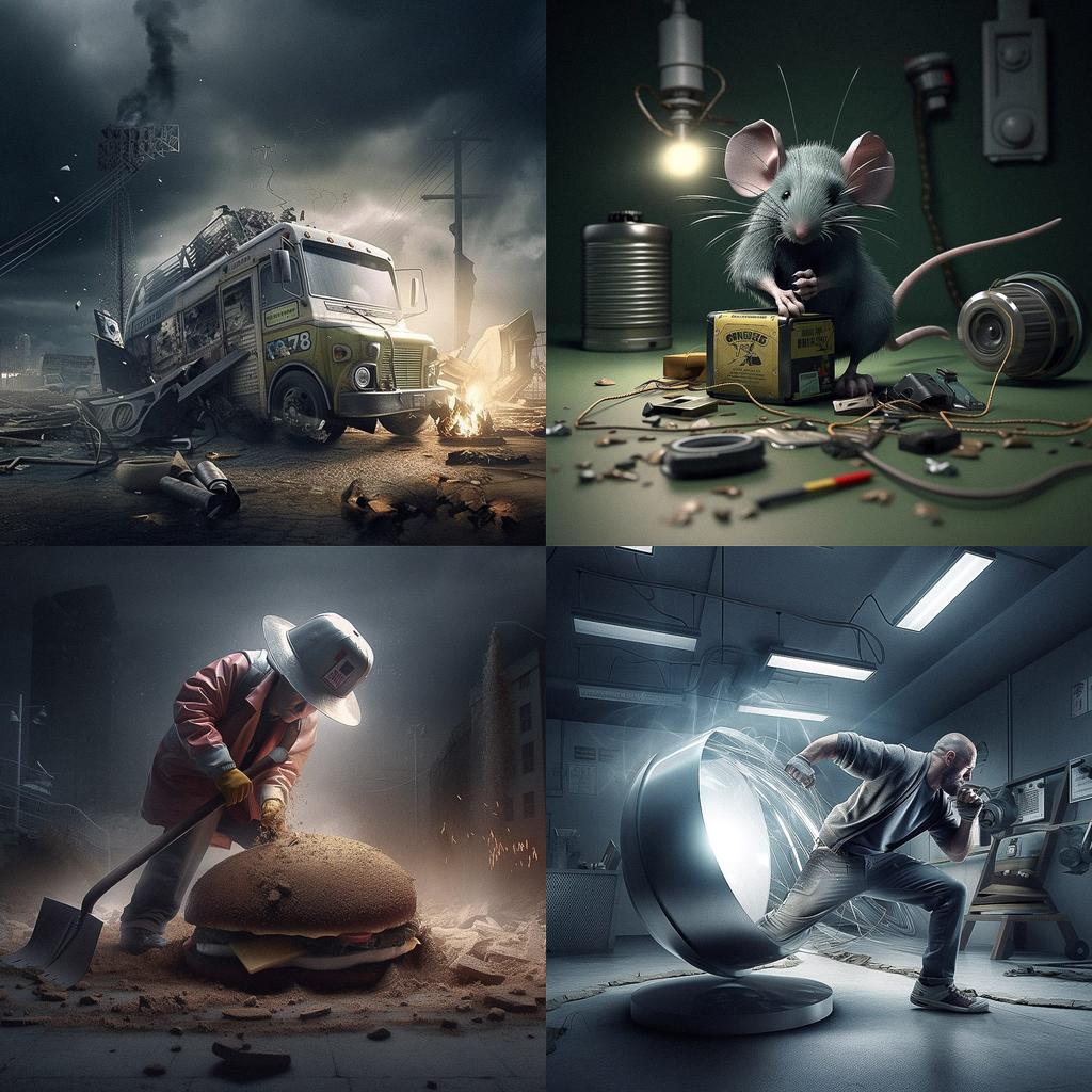 Mike Campau style, Midjourney V5, render 1 of 4