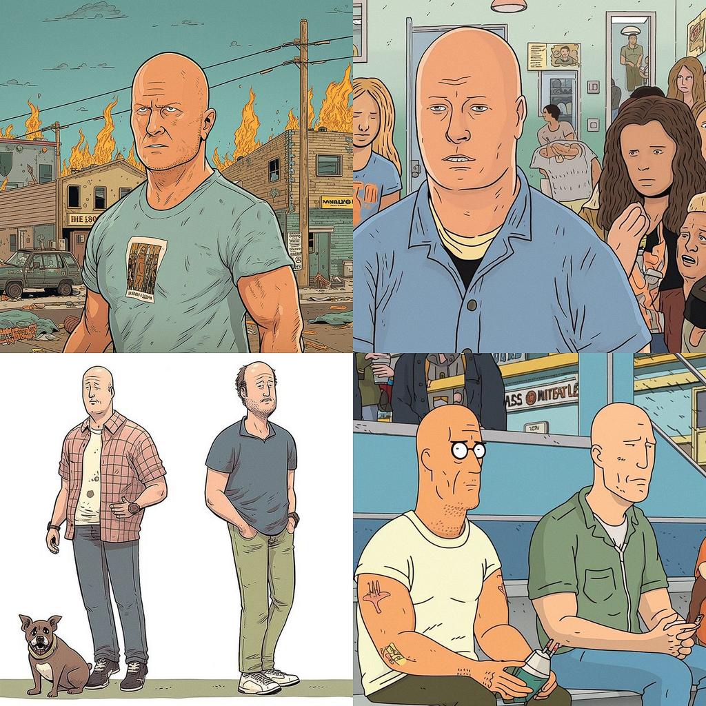 Mike Judge style, Midjourney V5, render 1 of 4