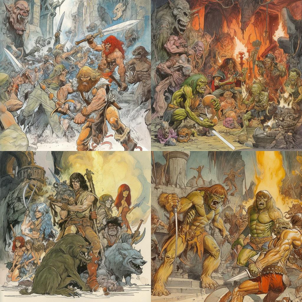 Mike Ploog style, Midjourney V5, render 1 of 4