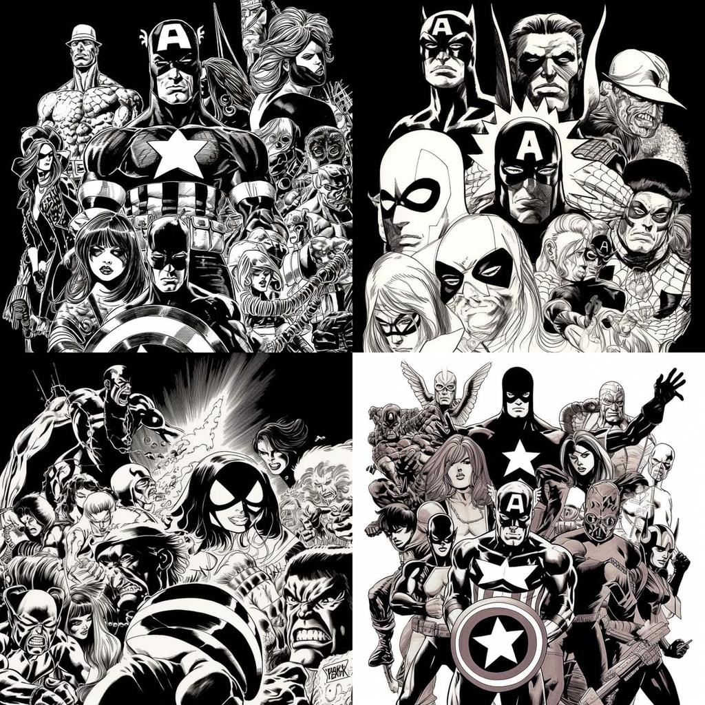 Mike Zeck style, Midjourney V5, render 1 of 4