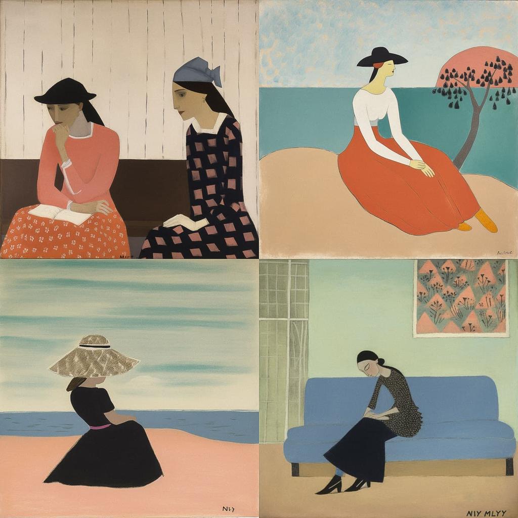 Milton Avery style, Midjourney V5, render 1 of 4