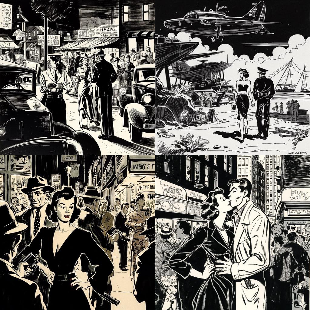 Milton Caniff style, Midjourney V5, render 1 of 4
