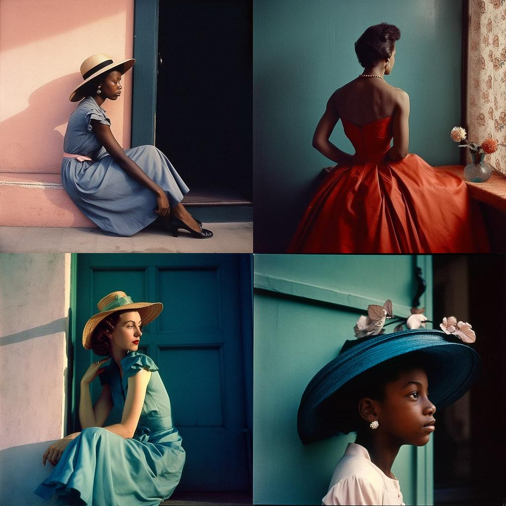 Milton H. Greene style, Midjourney V5, render 1 of 4
