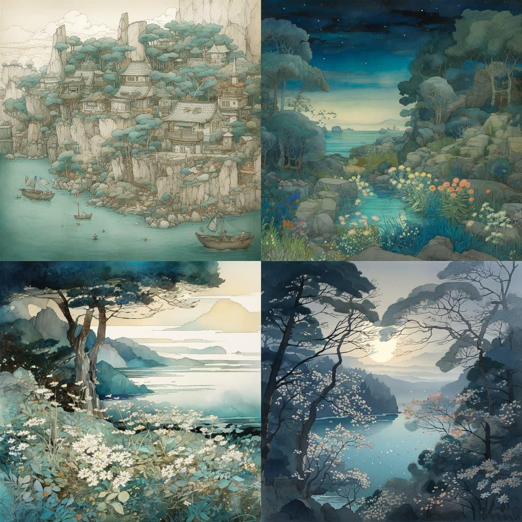 Mitsumasa Anno style, Midjourney V5, render 1 of 4