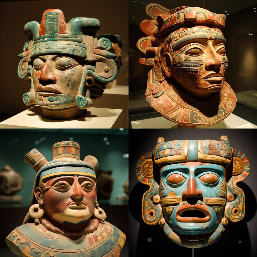 Moche art style, Midjourney V5, render 1 of 4