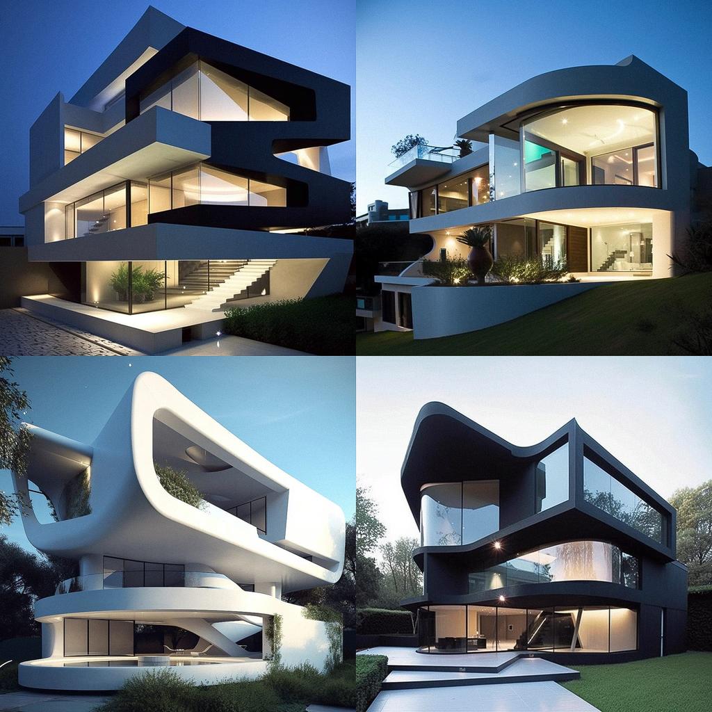 Modern architecture style, Midjourney V5, render 1 of 4