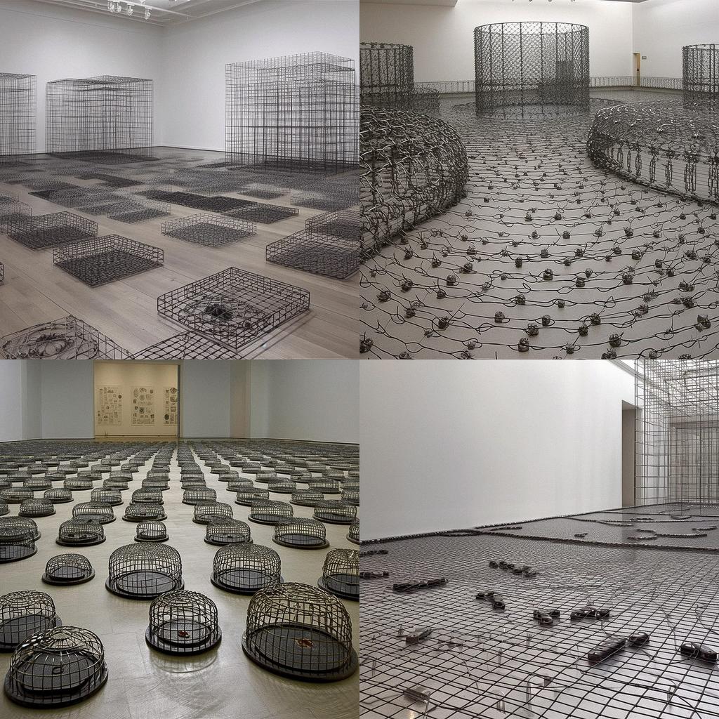 Mona Hatoum style, Midjourney V5, render 1 of 4