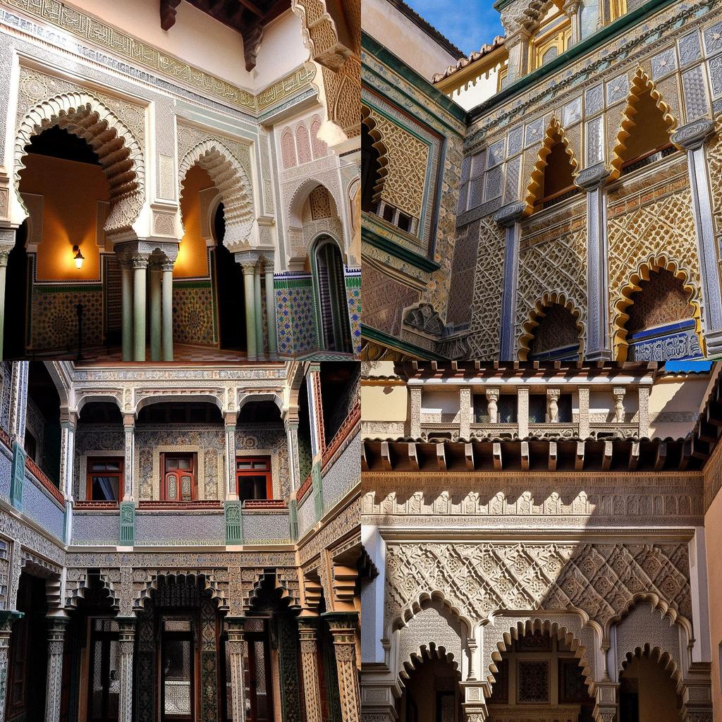 Moorish architecture style, Midjourney V5, render 1 of 4