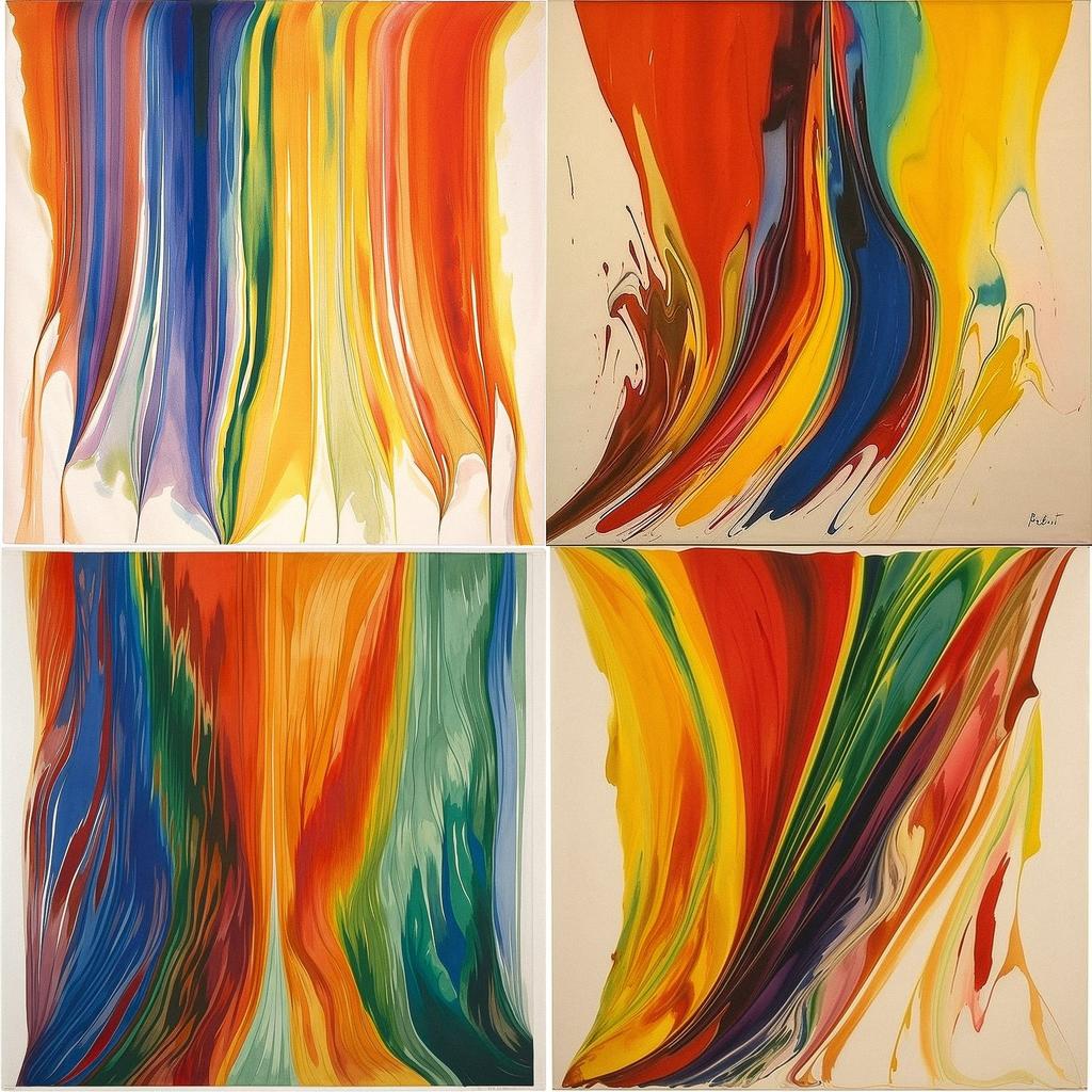 Morris Louis style, Midjourney V5, render 1 of 4