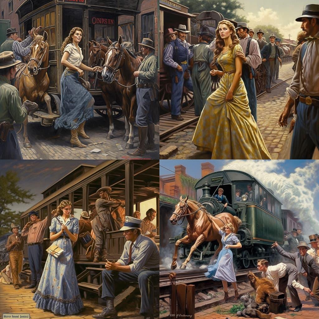 Mort Kunstler style, Midjourney V5, render 1 of 4