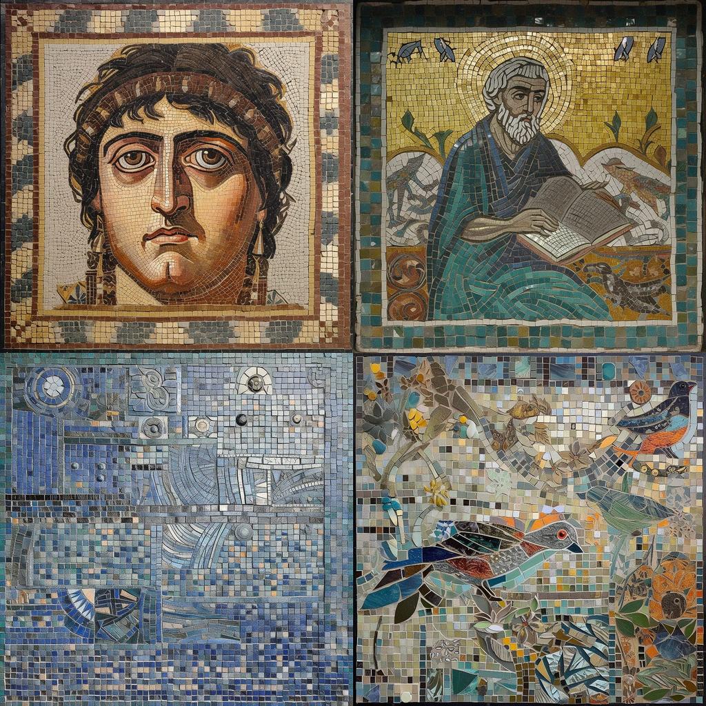Mosaic style, Midjourney V5, render 1 of 4