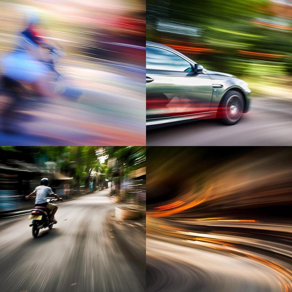 Motion blur style, Midjourney V5, render 1 of 4