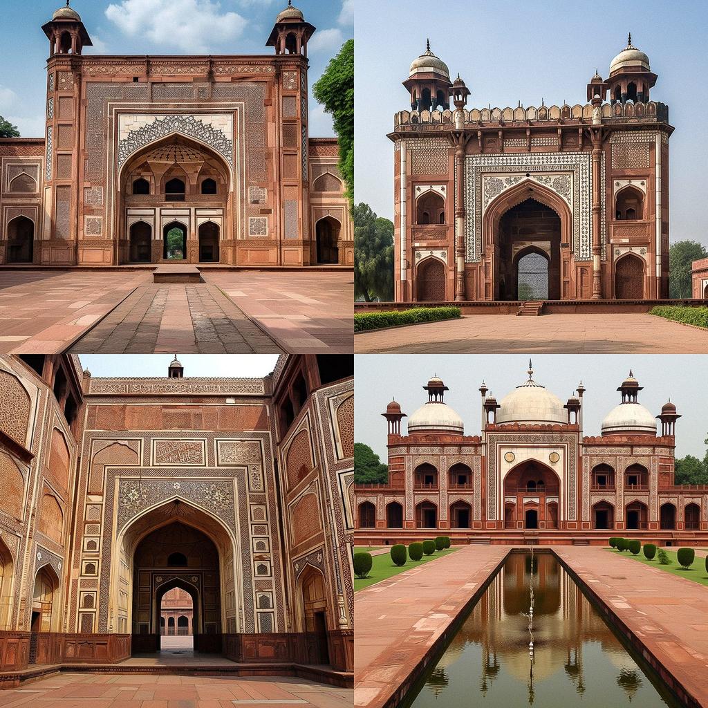 Mughal architecture style, Midjourney V5, render 1 of 4