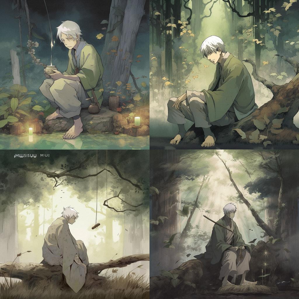 Mushishi style, Midjourney V5, render 1 of 4