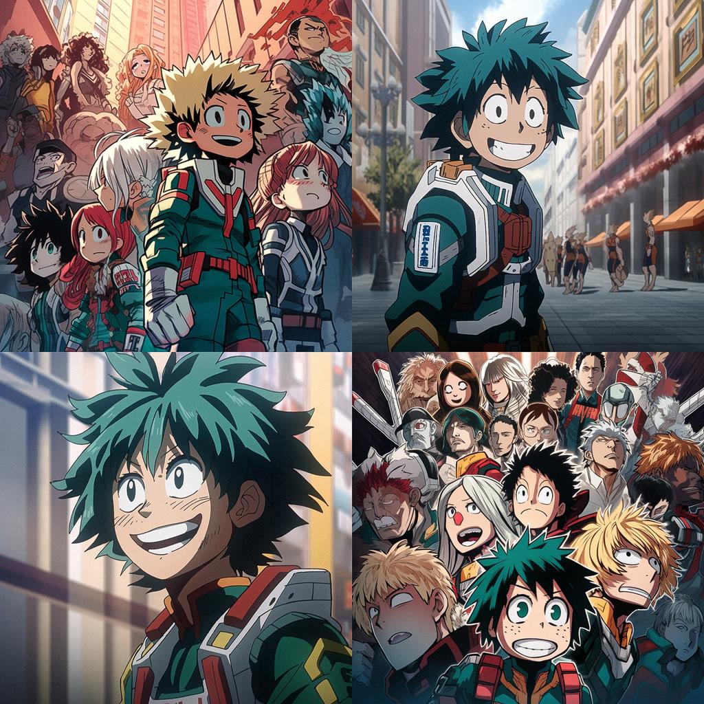 My Hero Academia style, Midjourney V5, render 1 of 4
