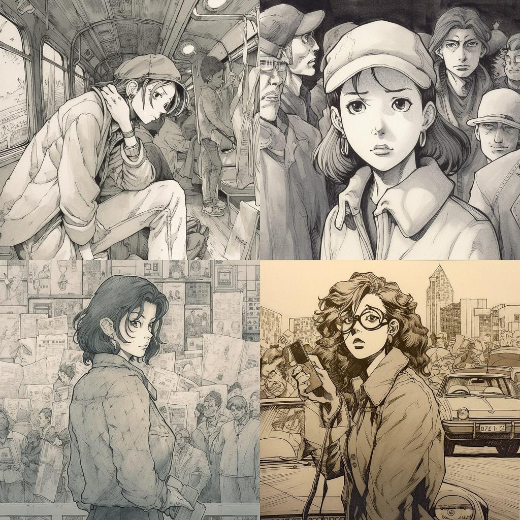 Naoki Urasawa style, Midjourney V5, render 1 of 4