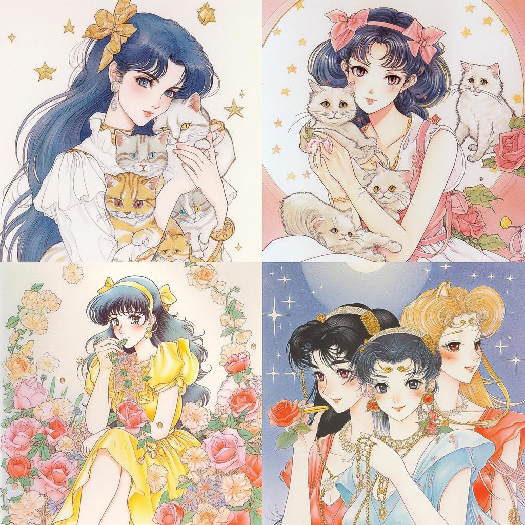 Naoko Takeuchi style, Midjourney V5, render 1 of 4