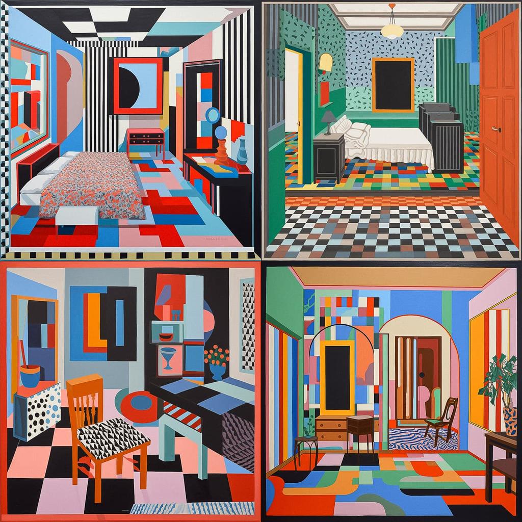 Nathalie Du Pasquier style, Midjourney V5, render 1 of 4