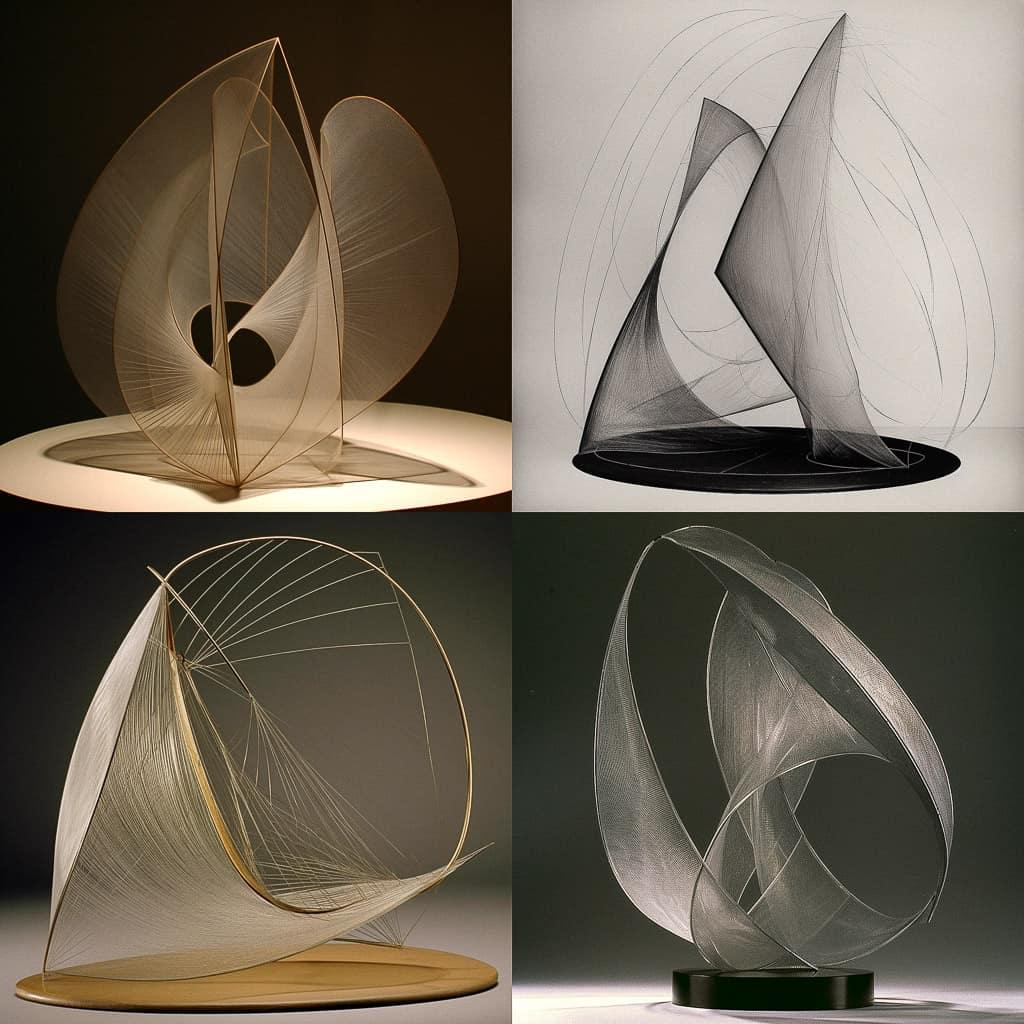 Naum Gabo style, Midjourney V5, render 1 of 4