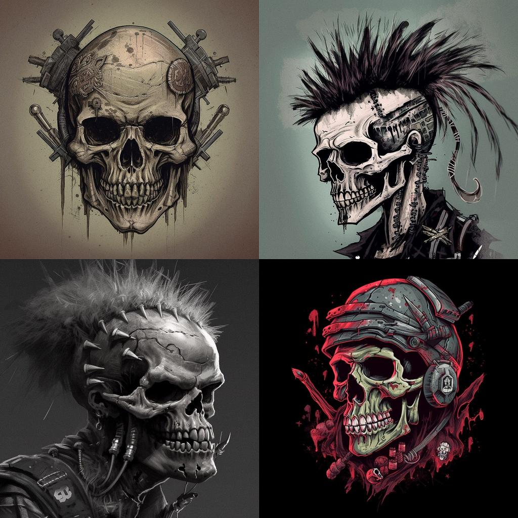 Necropunk style, Midjourney V5, render 1 of 4