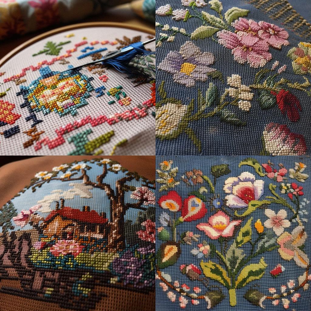Needlepoint style, Midjourney V5, render 1 of 4