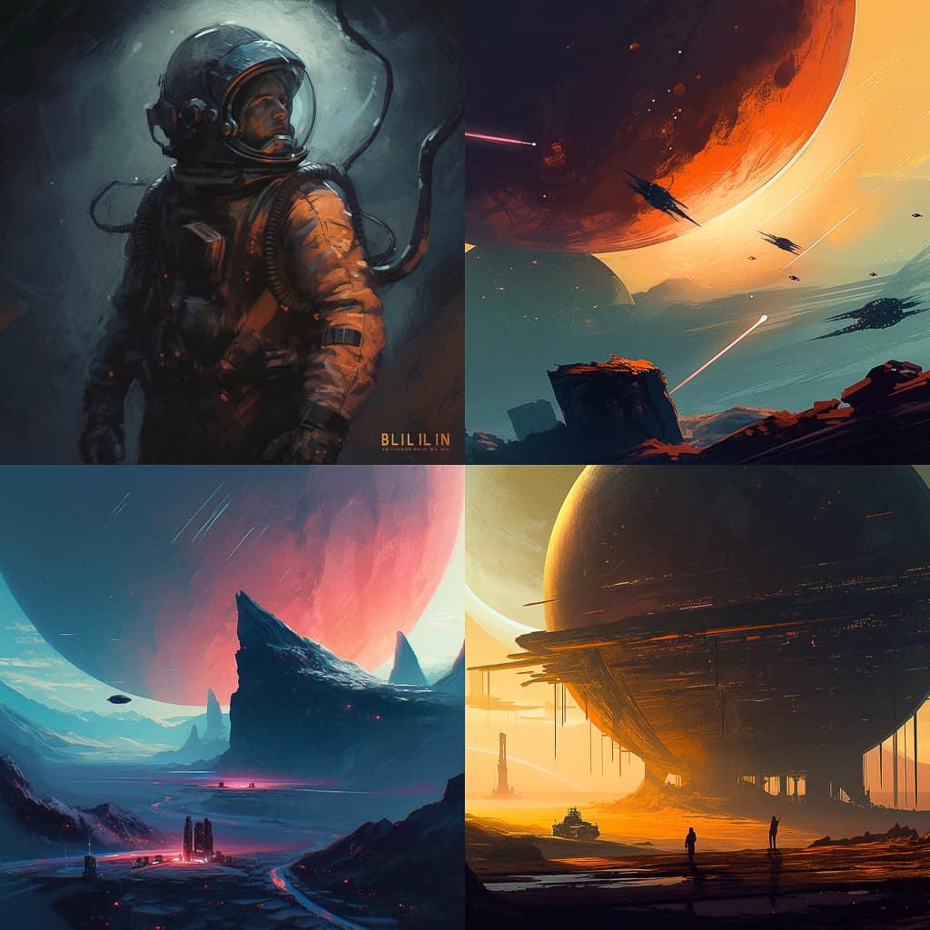 Neil Blevins style, Midjourney V5, render 1 of 4