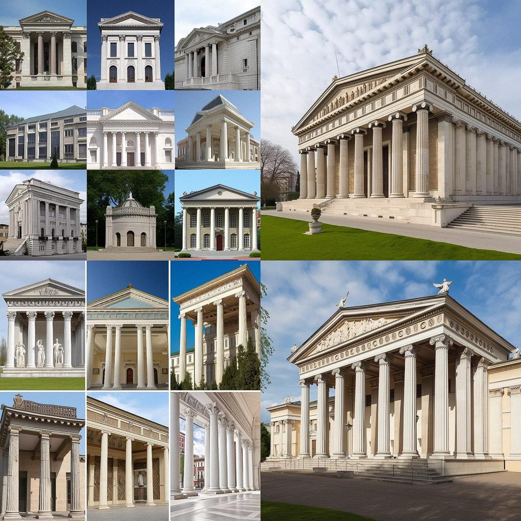 Neoclassical architecture style, Midjourney V5, render 1 of 4