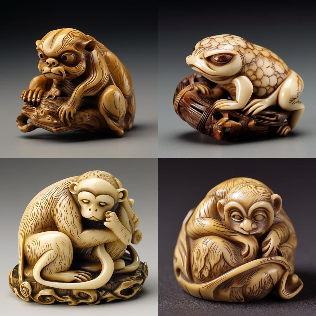 Netsuke style, Midjourney V5, render 1 of 4