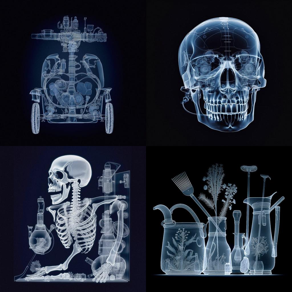 Nick Veasey style, Midjourney V5, render 1 of 4