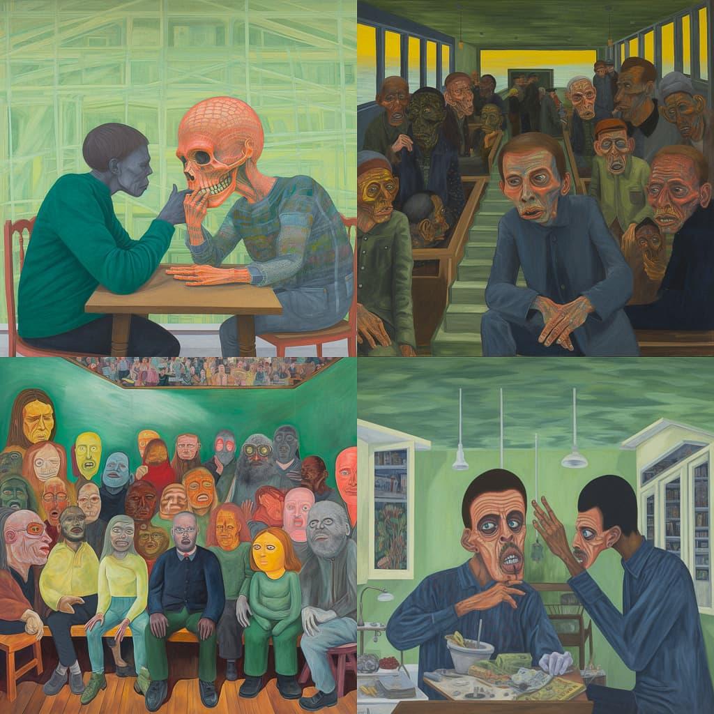 Nicole Eisenman style, Midjourney V5, render 1 of 4