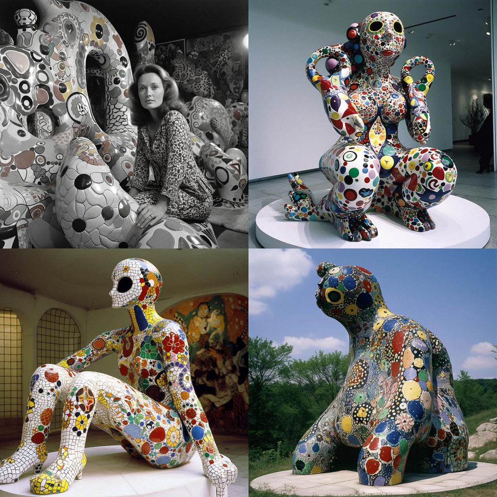 Niki de Saint Phalle style, Midjourney V5, render 1 of 4