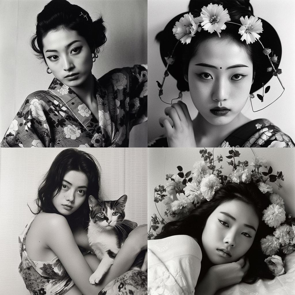 Nobuyoshi Araki style, Midjourney V5, render 1 of 4