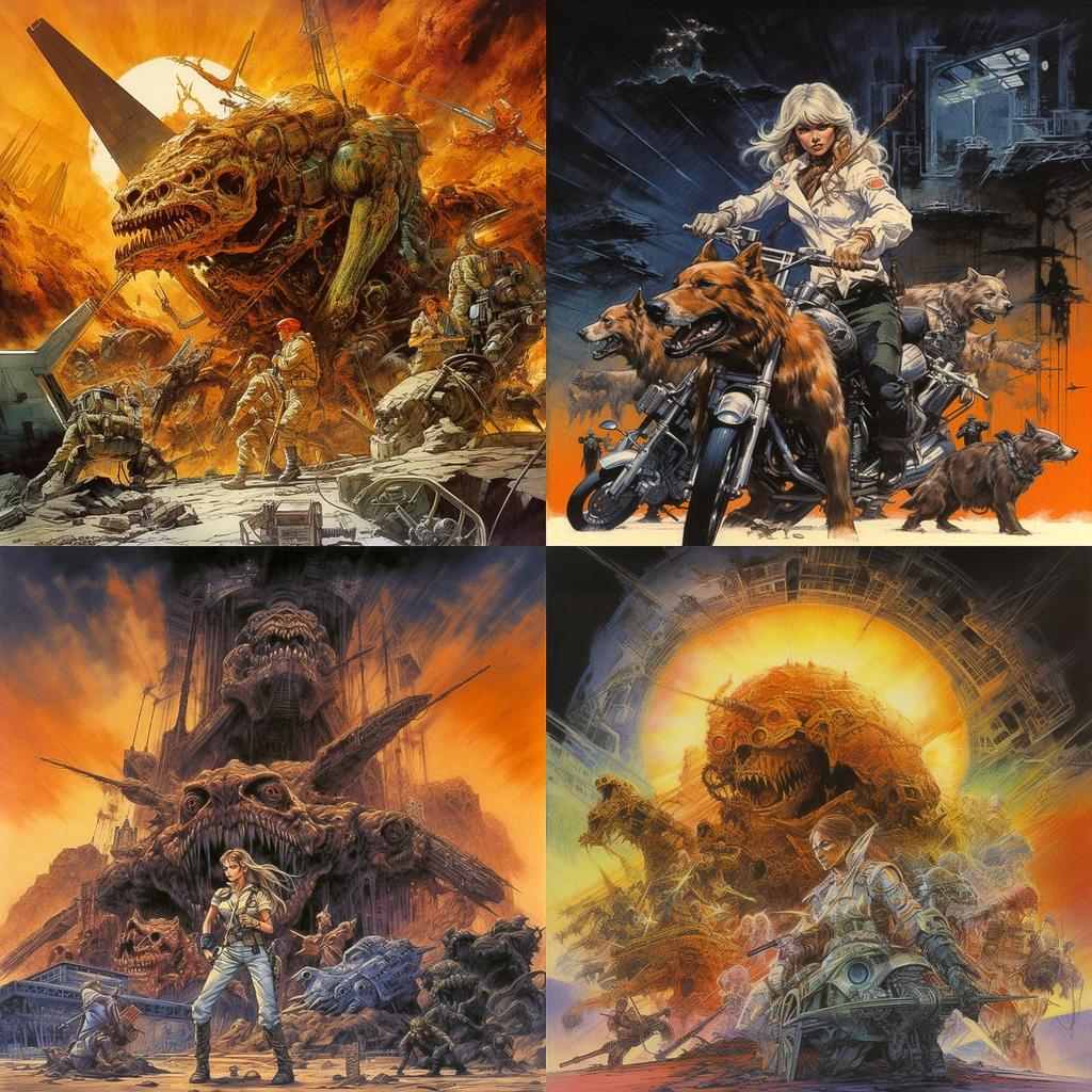 Noriyoshi Ohrai style, Midjourney V5, render 1 of 4