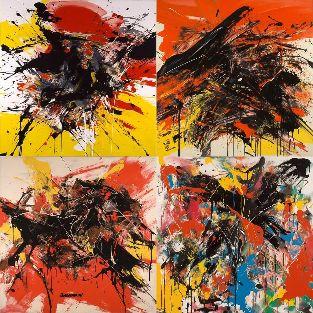Norman Bluhm style, Midjourney V5, render 1 of 4