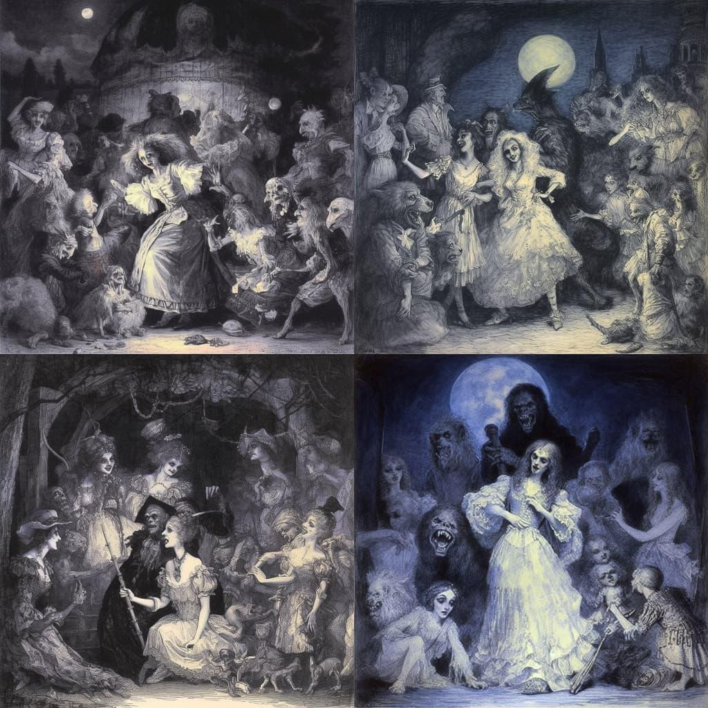 Norman Lindsay style, Midjourney V5, render 1 of 4