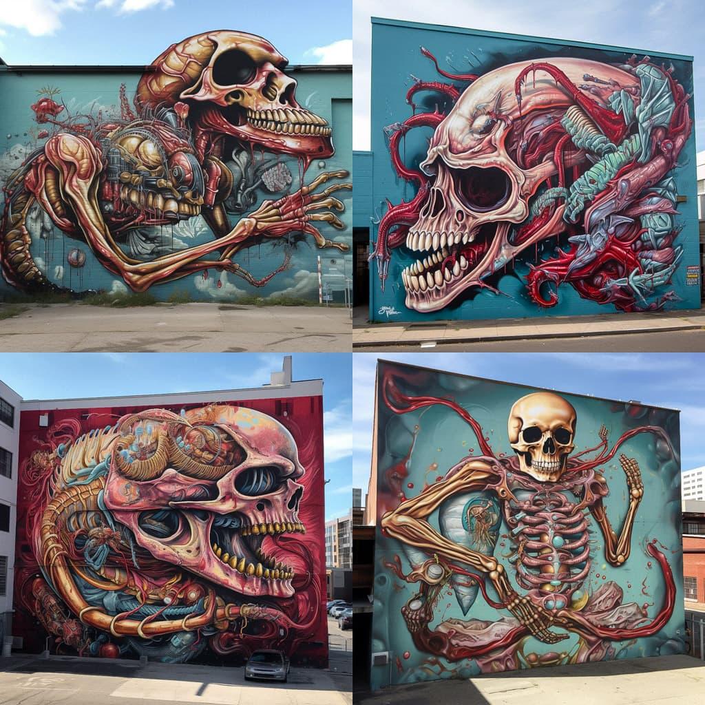 Nychos style, Midjourney V5, render 1 of 4